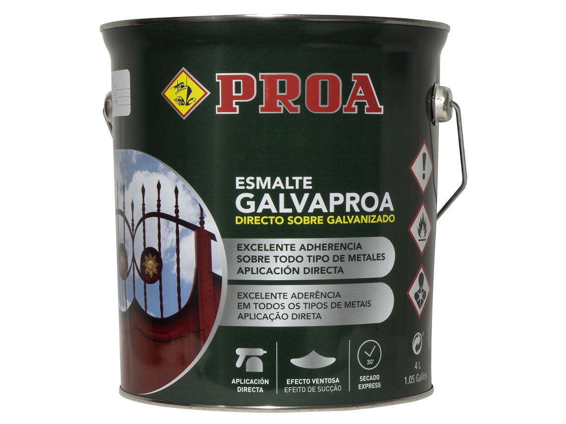 Esmalte Forja directo sobre galvanizado o hierro Galvaproa Forja VERDE BRONCE 4L