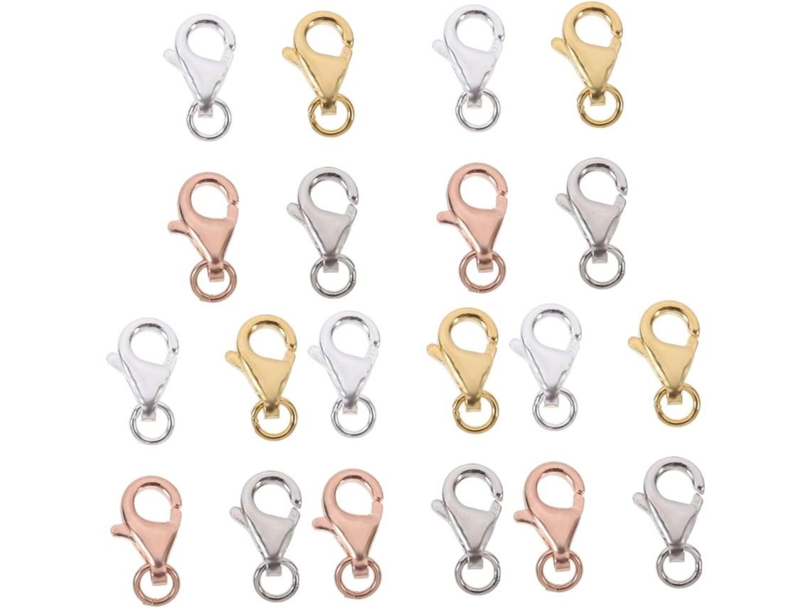 20 juegos de cierres de langosta para la creación de joyas DIY, conectores de platino para collares y pulseras. SFUSHOS