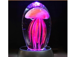 Pisapapeles Rosewell de cristal negro brillante con base LED fosforescente