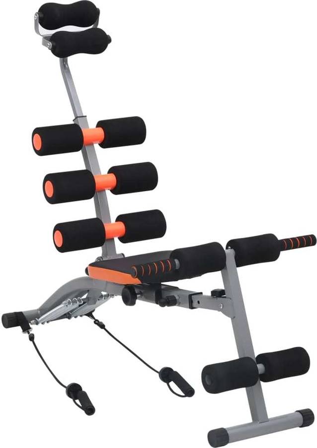 Banco De Musculación vidaxl abdominales en forma l con tiras negro 103x55x94 cm