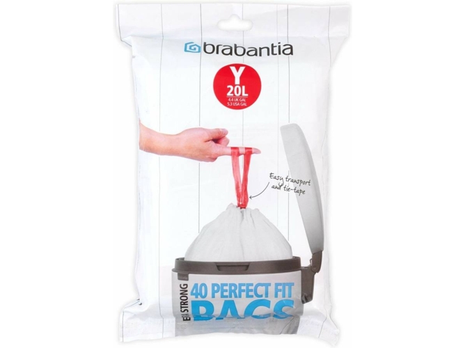 Set de 40 Bolsas de Basura BRABANTIA 116865 40 Bolsa (1,15 kg - 25 x 25 x cm)