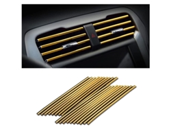 20 Piezas Franja Decorativa Para Aire Acondicionado De Coche, Adorno Flexible Para Salidas De Aire Interiores (oro)