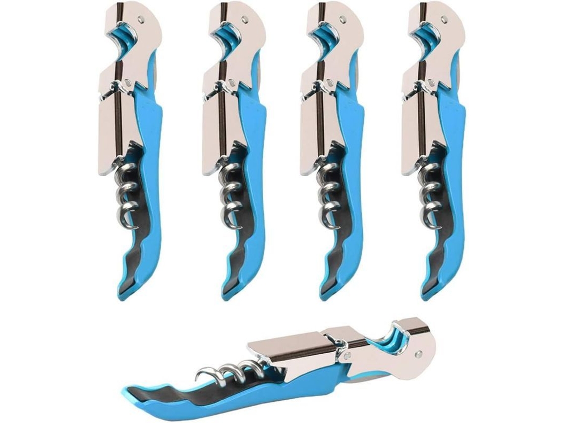 Juego De 4 Abridores De Vino Profesionales, Llave Abridora De Vino Con Bisagras De Acero Inoxidable Para Camareros, Sumilleres Y Bármanes (azul)