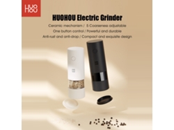 Molinillo Eléctrico De Sal Y Pimienta Huohou Con Luz Led, Ajuste De Grosor, Cerámica, Funciona Con Pilas, Regalo Ideal Para La Cocina.