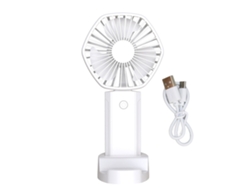 Ventilador portátil recargable por USB con 3 velocidades - Blanco