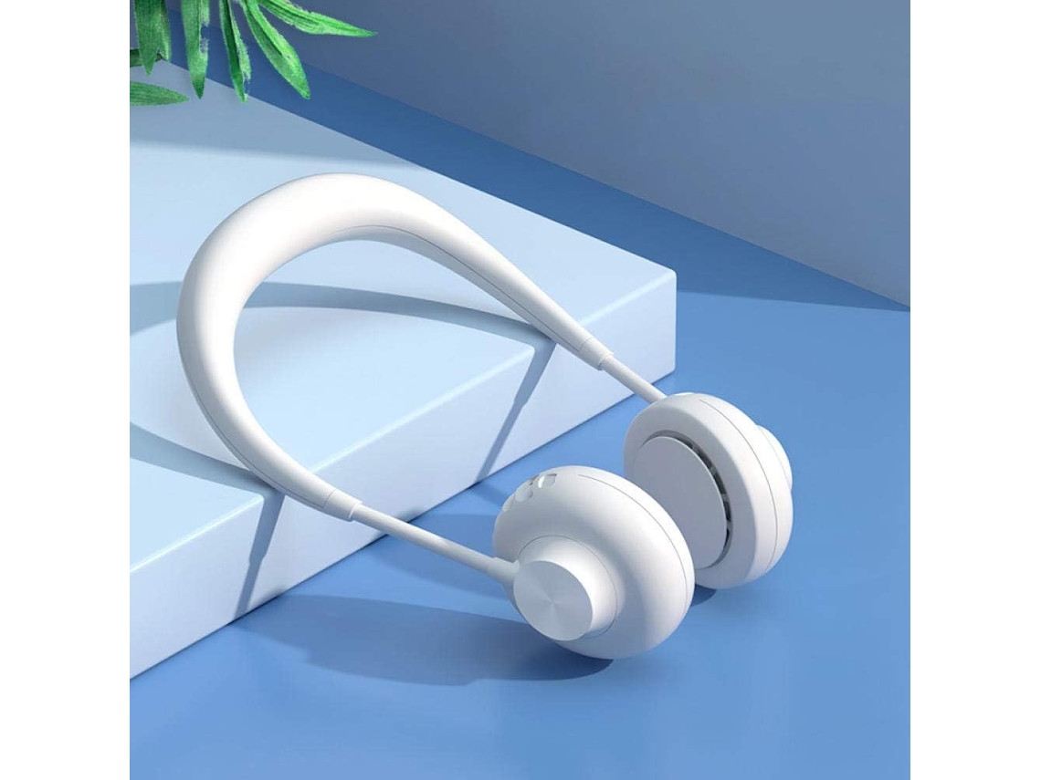 Mini Ventilador Portátil Para Colgar En El Cuello Deportes Al Aire Libre Mini Plegable Usb - Verde (blanco)