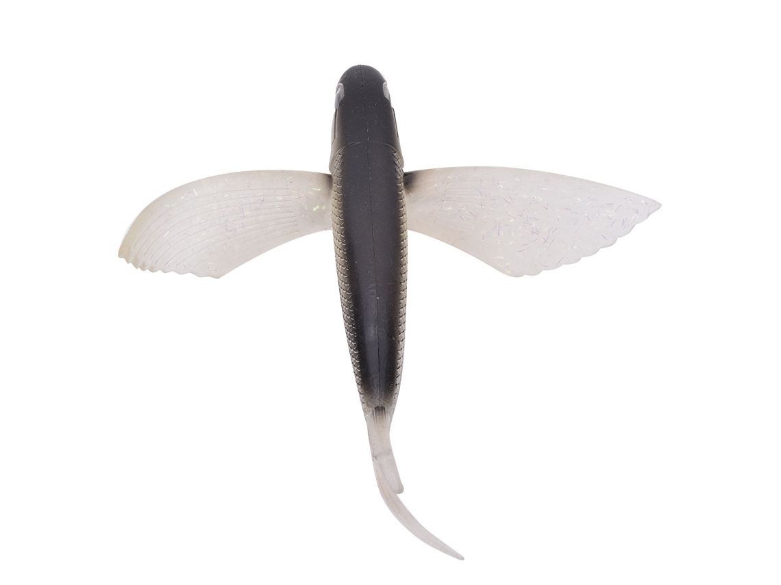 Señuelo Artificial Para Peces Con Ala De Mosca Simulada, 17 Cm, Pvc Blando, Accesorio De Pesca, Color Negro.
