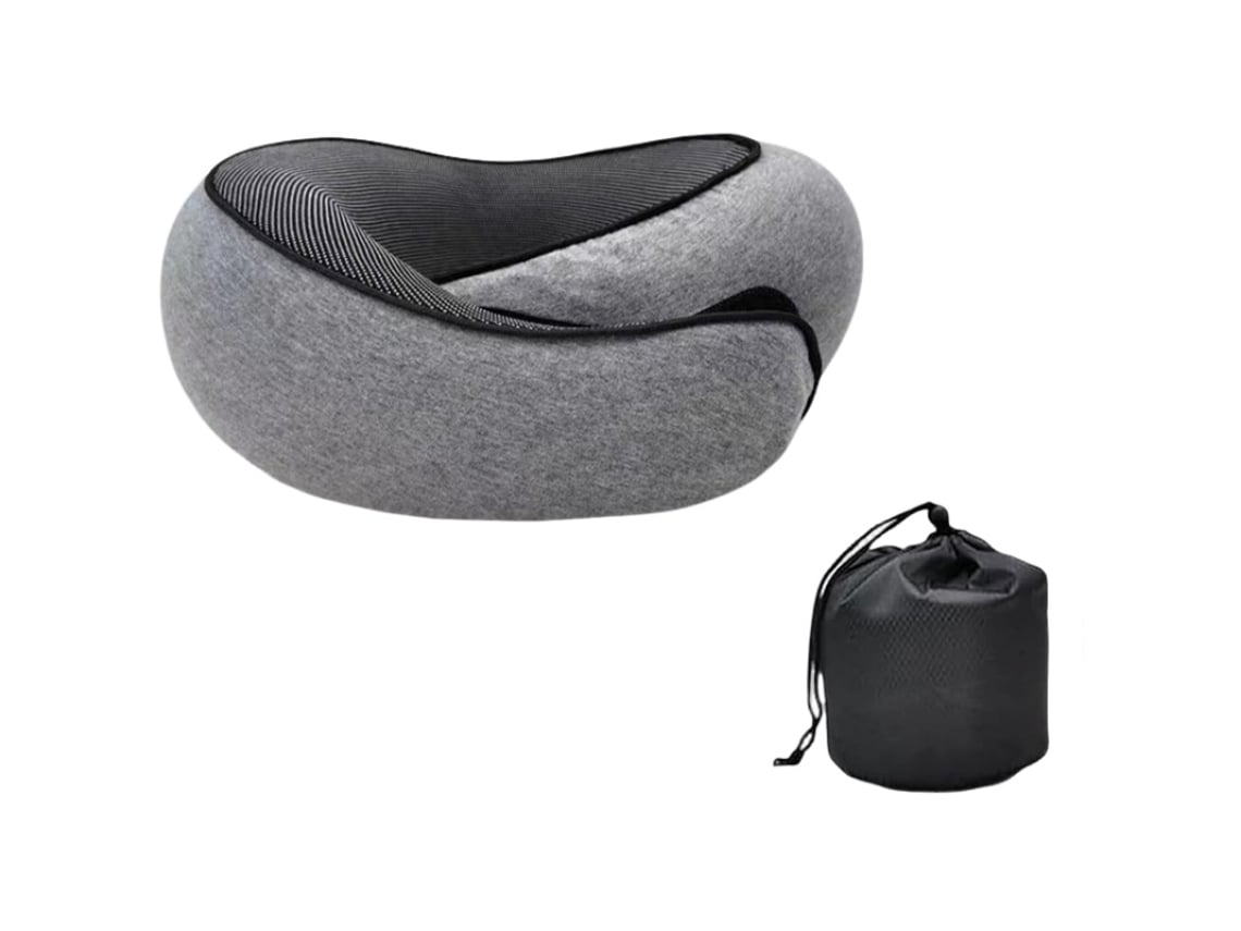 Almohada Portátil De Cuello Para Siesta En La Oficina - Comodidad Y Soporte Gris