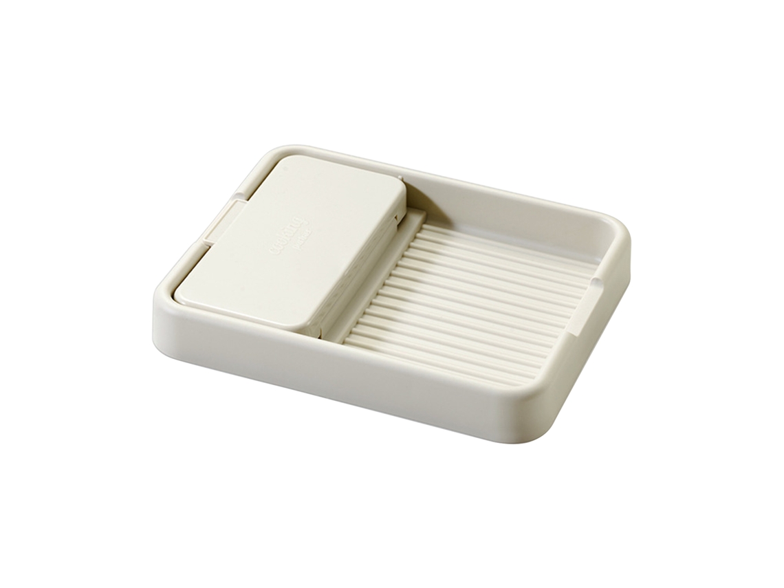Organizador plegable para tapas de ollas de cocina, soporte para utensilios de encimera con bandeja de goteo para espátulas y sartenes, diseño compacto.