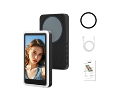 Espejo de pantalla negro Yuysan C92 con luz de relleno, botón de fotografía, zoom y sonido.