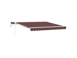 Maison Exclusive - Toldo Retráctil Manual Con Luz Led Marrón 300x250 Cm