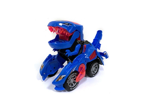 Dinosaurio de Coche Led Automático, Juguete de Transformación Azul