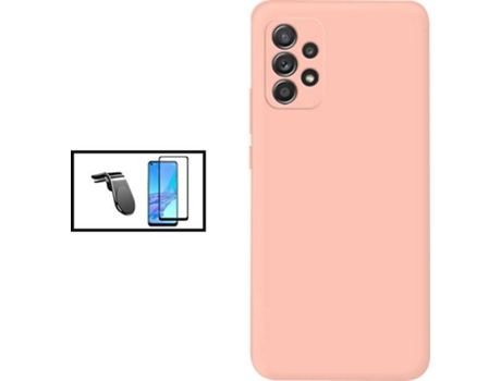 Kit Carcasa + Protector de Pantalla + Soporte Samsung Galaxy A53 5G PHONECARE Rosa