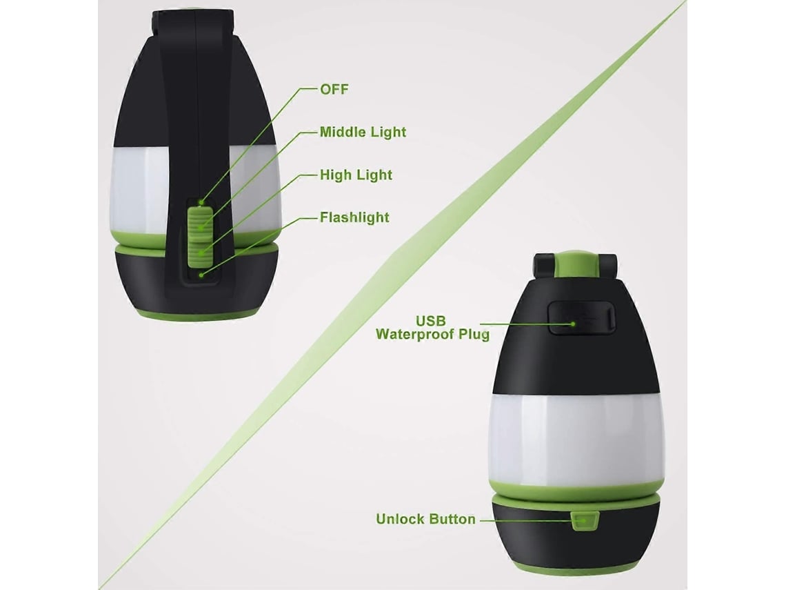 Rebe-linterna De Camping Recargable 3 En 1 Con Batería 2000mah Lámpara De Mesa Led Impermeable Para Senderismo Exterior Interior