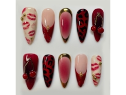 30 diseños de manicura 3D: almendra, cereza, leopardo, francesa, adornos de diamantes.