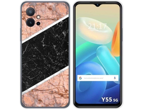 Carcasa para Vivo Y55 5G TUMUNDOSMARTPHONE Dibujos Mármol 07 Multicolor