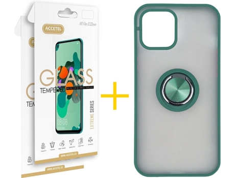 Carcasa + 2 Protectores de Pantalla para iPhone 12 Pro ACCETEL Verde