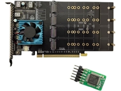 Tarjeta De Expansión Nvme De 8 Discos Plx8749, Disco Duro Y Placa Base Gratuitos, Formato Pci-e Completo
