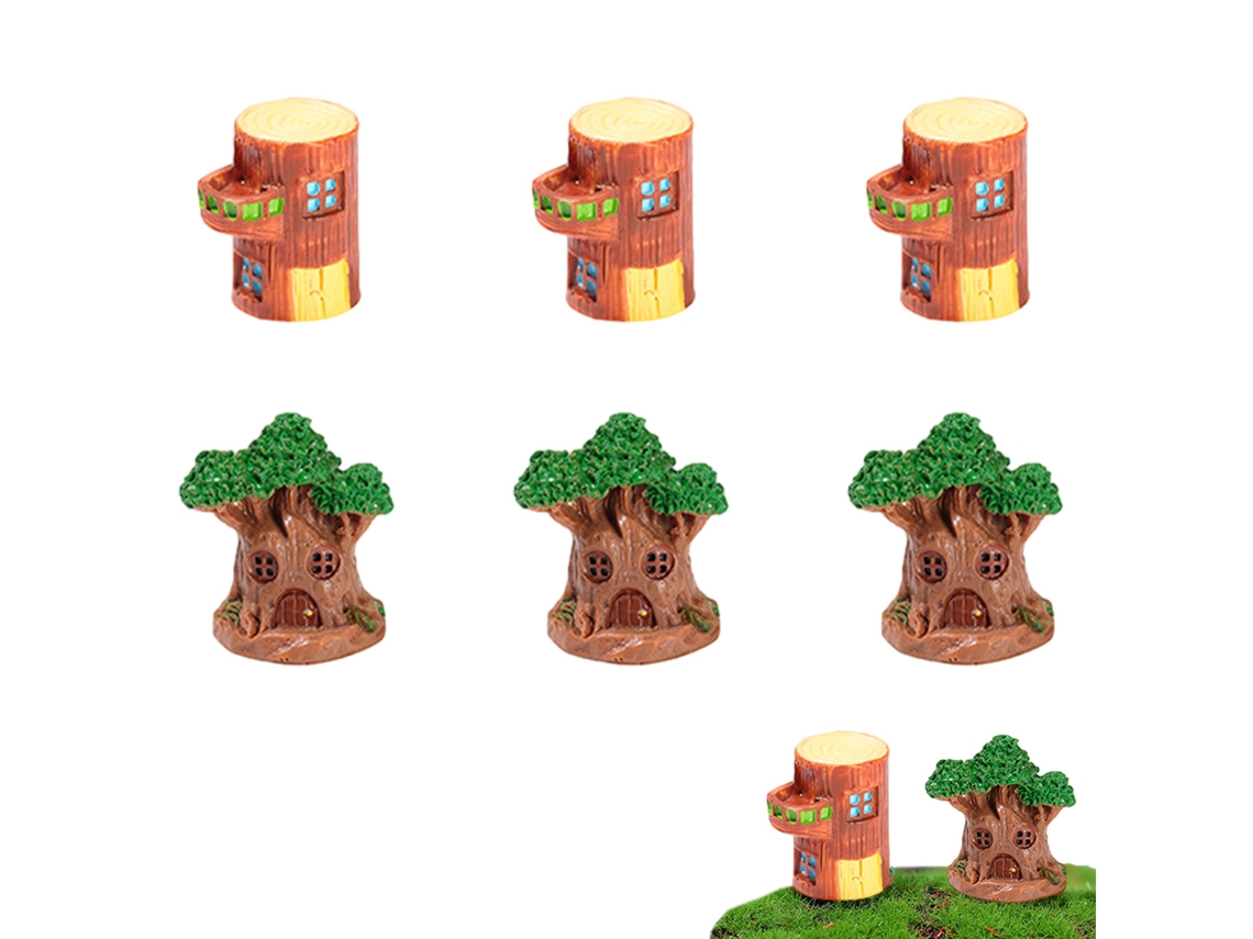 10 Uds. Casa de árbol suculenta micropaisajismo accesorios para maceta decoración de pasteles de escritorio NEVEANCE