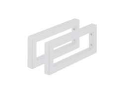Consola de pared Relaxdays, juego de 2, 35 cm, acero, soporte para fregadero y estante, consola rectangular, blanco