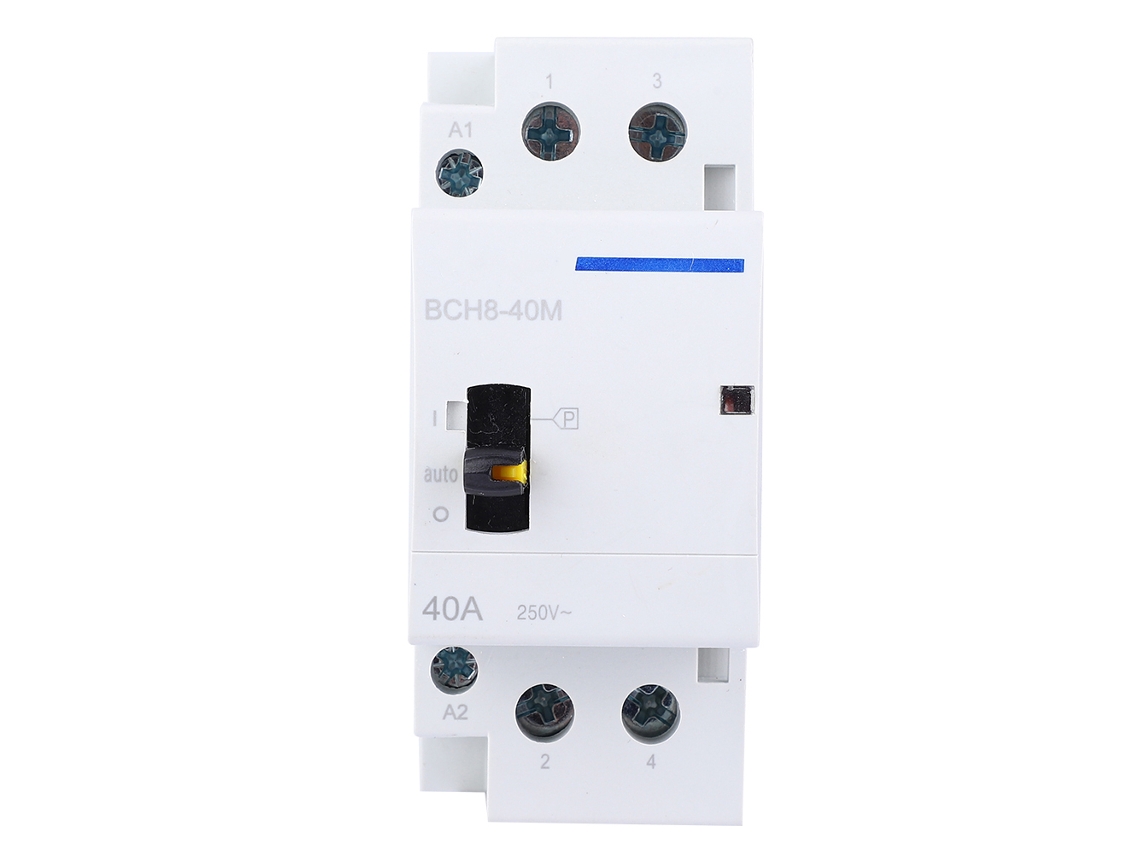 Contactor de velocidad CA doméstico 2p 40a para riel DIN con control de interruptor manual 2no Bch8-40m