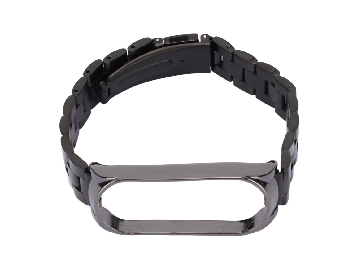 Pulseira De Aço Inoxidável Para Mi Band 6 5 Com Fecho Dobrável Anti Perda Smartwatch Strap