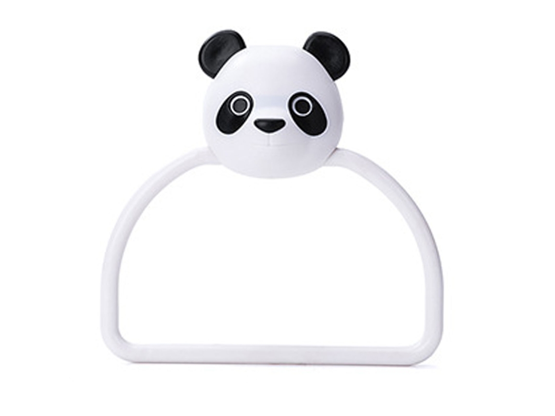Anillo Toallero De Pared Con Adhesivo, Diseño Sin Costuras, Estampado De Panda De Dibujos Animados, Para Cocina Y Baño.