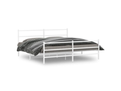 Maison Exclusive - Estructura Cama Sin Colchón Con Estribo Metal Blanco 200x200 Cm