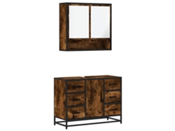 Conjunto 2 de muebles baño VIDAXL madera contrachapada roble ahumado