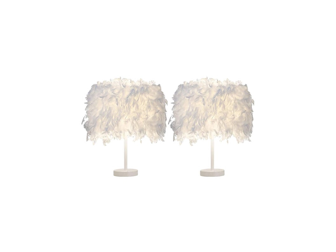 Lámpara colgante de plumas con interruptor de botón, luz blanca suave que crea un ambiente acogedor, base de metal que proporciona estabilidad.