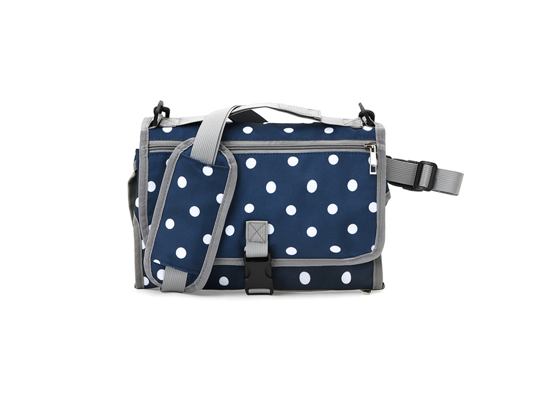 Bolsa cambiadora portátil para bebé, impermeable, lavable, plegable, para bebés y mamás, ideal para exteriores (punto azul)