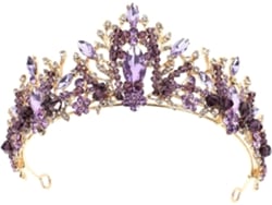 Coroa De Noiva De Cristal Roxo, Acessório De Cabelo Elegante Para Casamento.