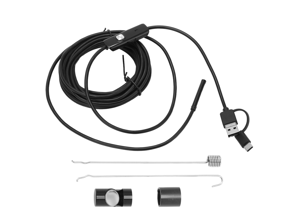 An100-5.5 Endoscopio Flexible 3 En 1 De 5,5 Mm Y 5 M Para Inspección Por Ultrasonidos En Android Hd