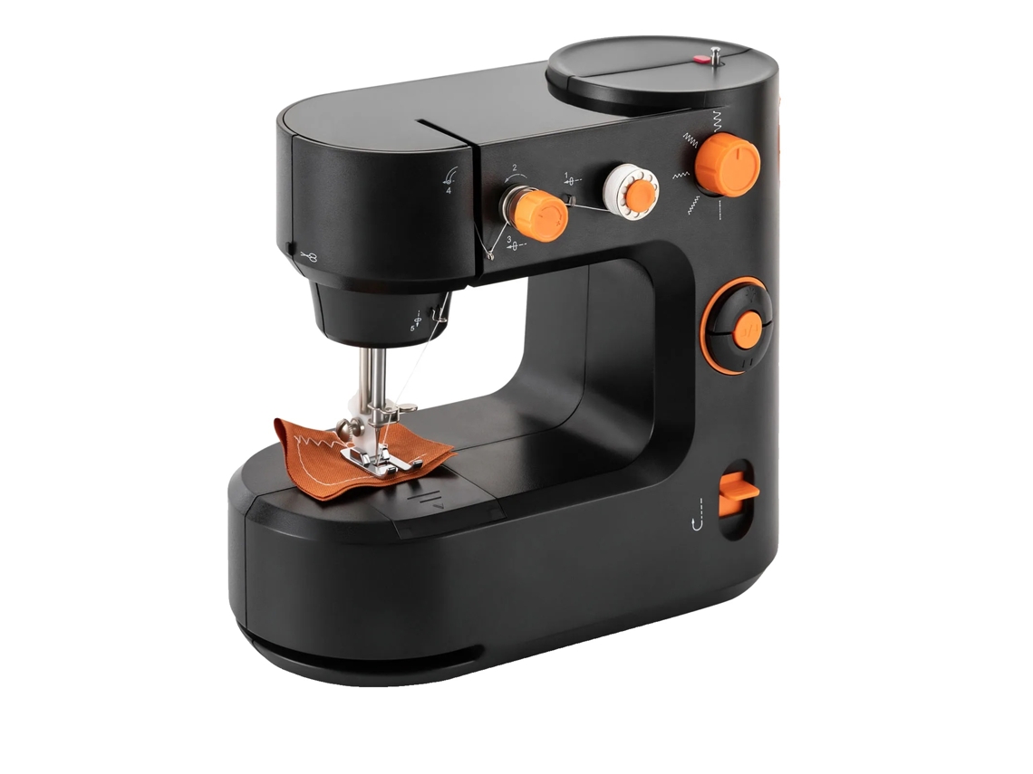 Máquina de coser, diseño compacto, control de dos velocidades, OEM negra