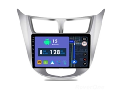Coche Radio Android Auto Autoradio 8GB RAM 128G ROM CarPlay Navegación GPS Pantalla Táctil RoverOne para Hyundai Solaris Verna 2010 - 2016 