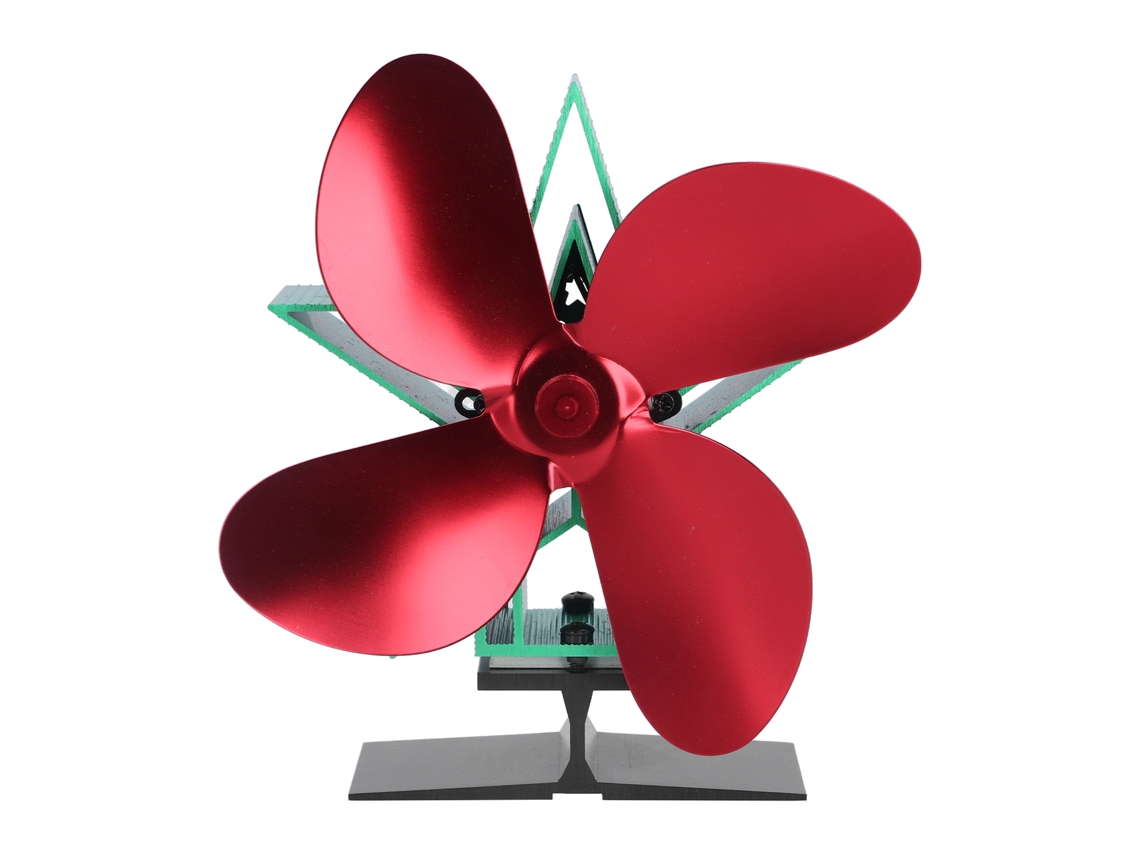 Ventilador de 4 aspas para estufa de leña, silencioso y con circulación de calor para el hogar.