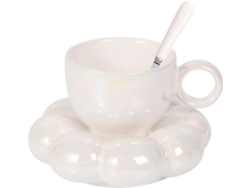 HYMNORA Juego de taza de café de cerámica creativa con posavasos de girasol, taza de té decorativa con cuerpo termoestable y asa ergonómica para uso en la ofi