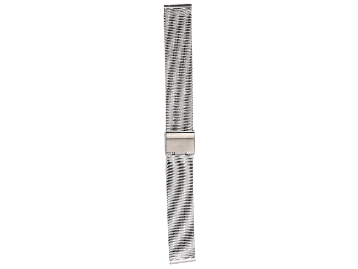 Correa de reloj de malla tejida metálica, accesorio de repuesto, color plata, 18 mm