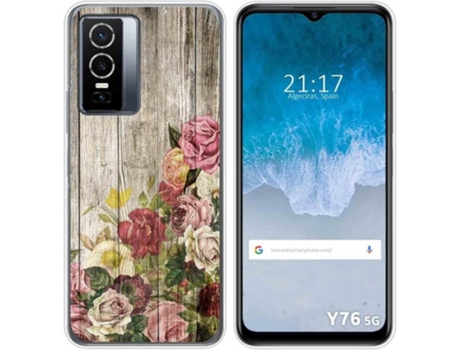 Carcasa para Vivo Y76 5G TUMUNDOSMARTPHONE Dibujos Madera 08 Multicolor