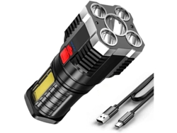 Linterna Led Recargable 5 Núcleos 4 Modos Luz Potente Impermeable Ipx-6 Para Camping Senderismo Emergencias