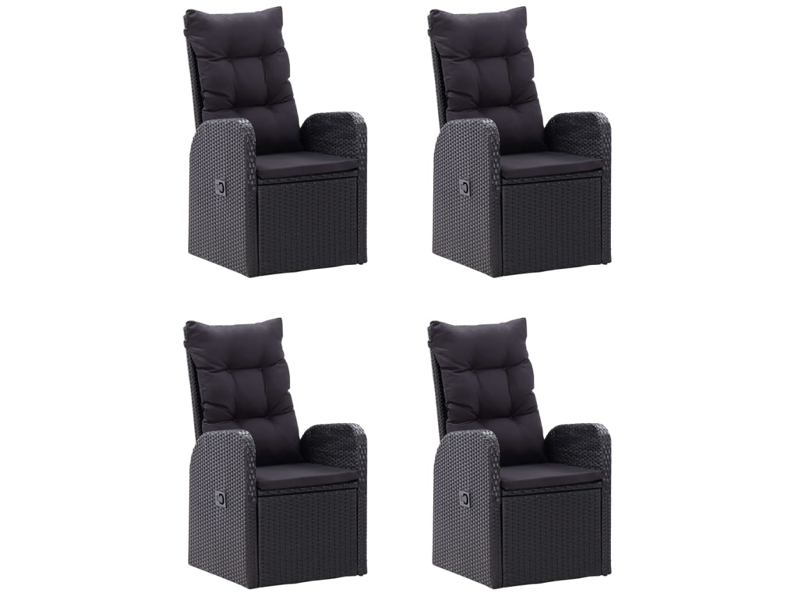 Maison Exclusive - Juego de comedor de jardín de 5 piezas en color negro