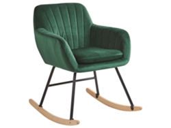 Silla mecedora BELIANI Liarum de Terciopelo Verde 60x74x82