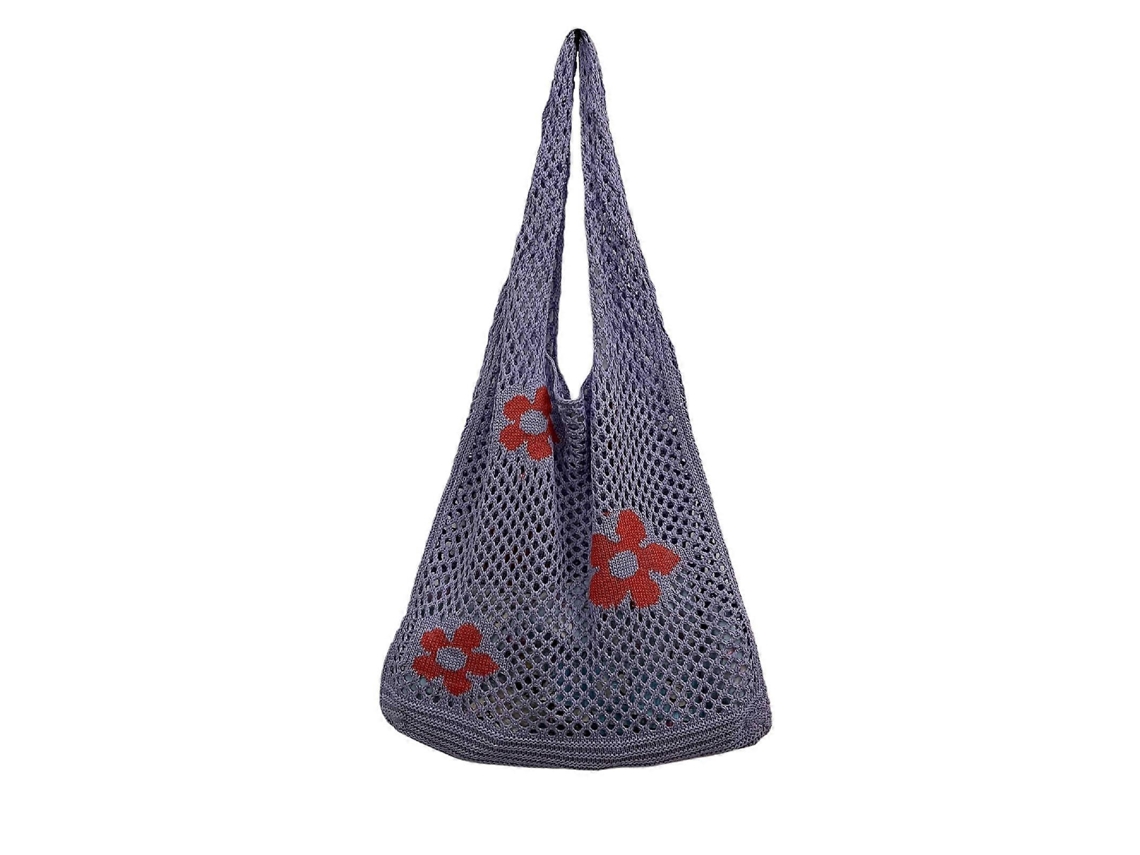 Bolso de viaje de malla morado con diseño de flores elegantes de Hengrongshen