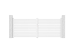 Puerta abatible 3,5m VOGEL h.140 aluminio blanco