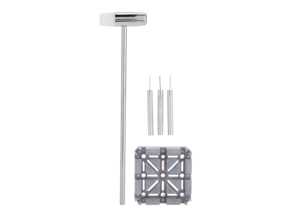Kit de herramientas para quitar eslabones de correas de reloj con martillo y alfileres