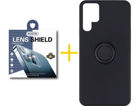 Carcasa + 1 Protector de Cámara para Samsung Galaxy S22 Ultra 5G ACCETEL Negro