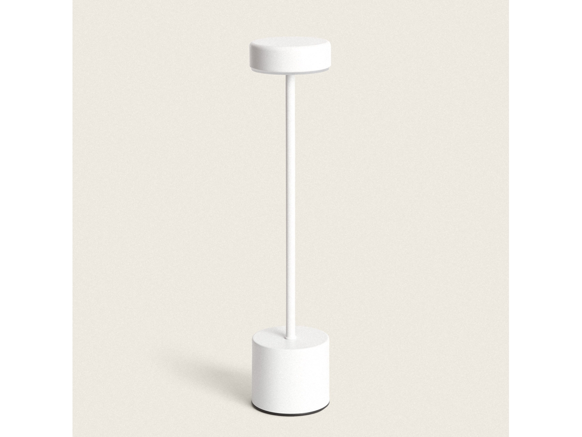 LEDKIA Lámpara de Mesa LED 2W Portátil con Batería USB Recargable Zimba Blanco 3000K