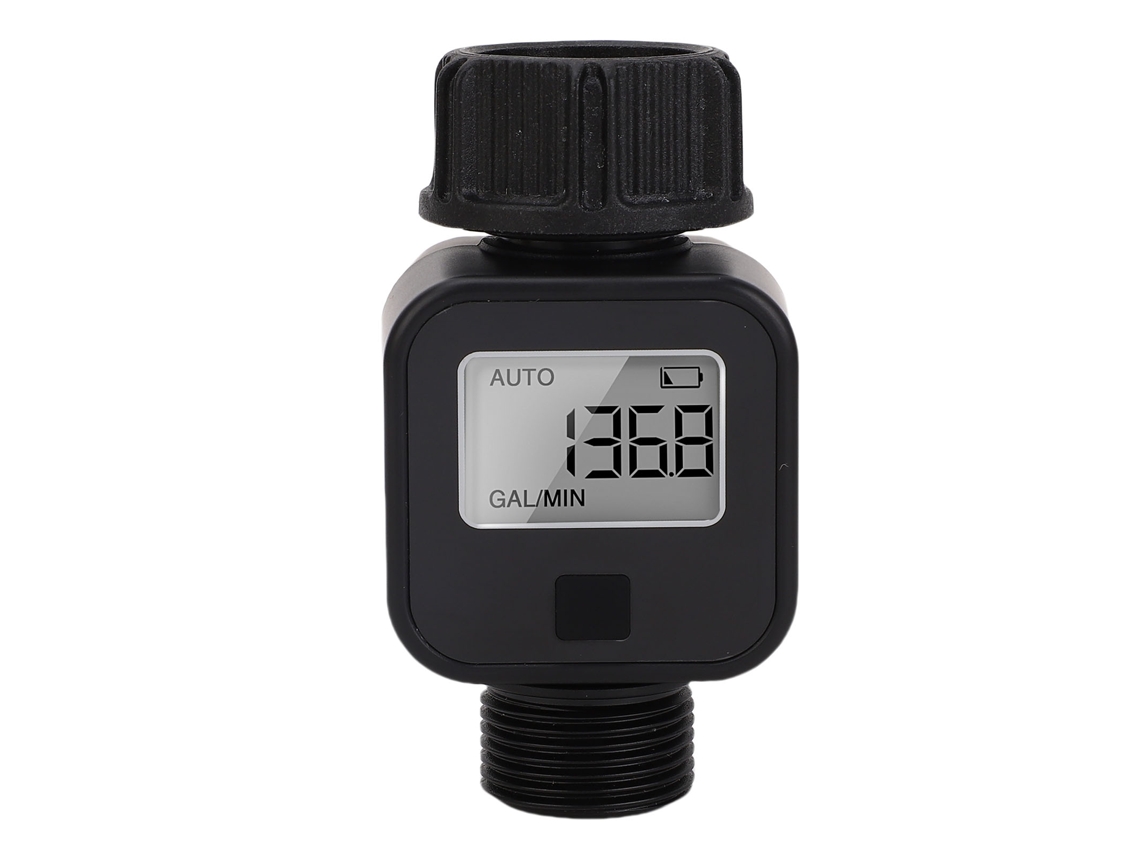 Meter De Flujo De Agua Digital 3/4" Hembra A Macho Ipx5 Para Jardín Rv Riego