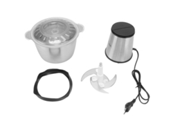 Picadora de carne eléctrica multifuncional de acero inoxidable de 2 l y 300 W con 4 cuchillas y enchufe europeo de 220 V.