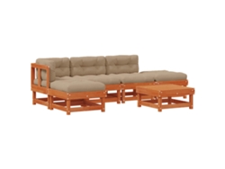 Maison Exclusive - Conjunto De Sofás De Jardín 6 Pcs Marrón Cera